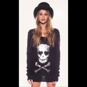 WILDFOX Love Skull Angora Sweater Dress